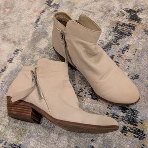 Sam Edelman Cream Ankle Boots